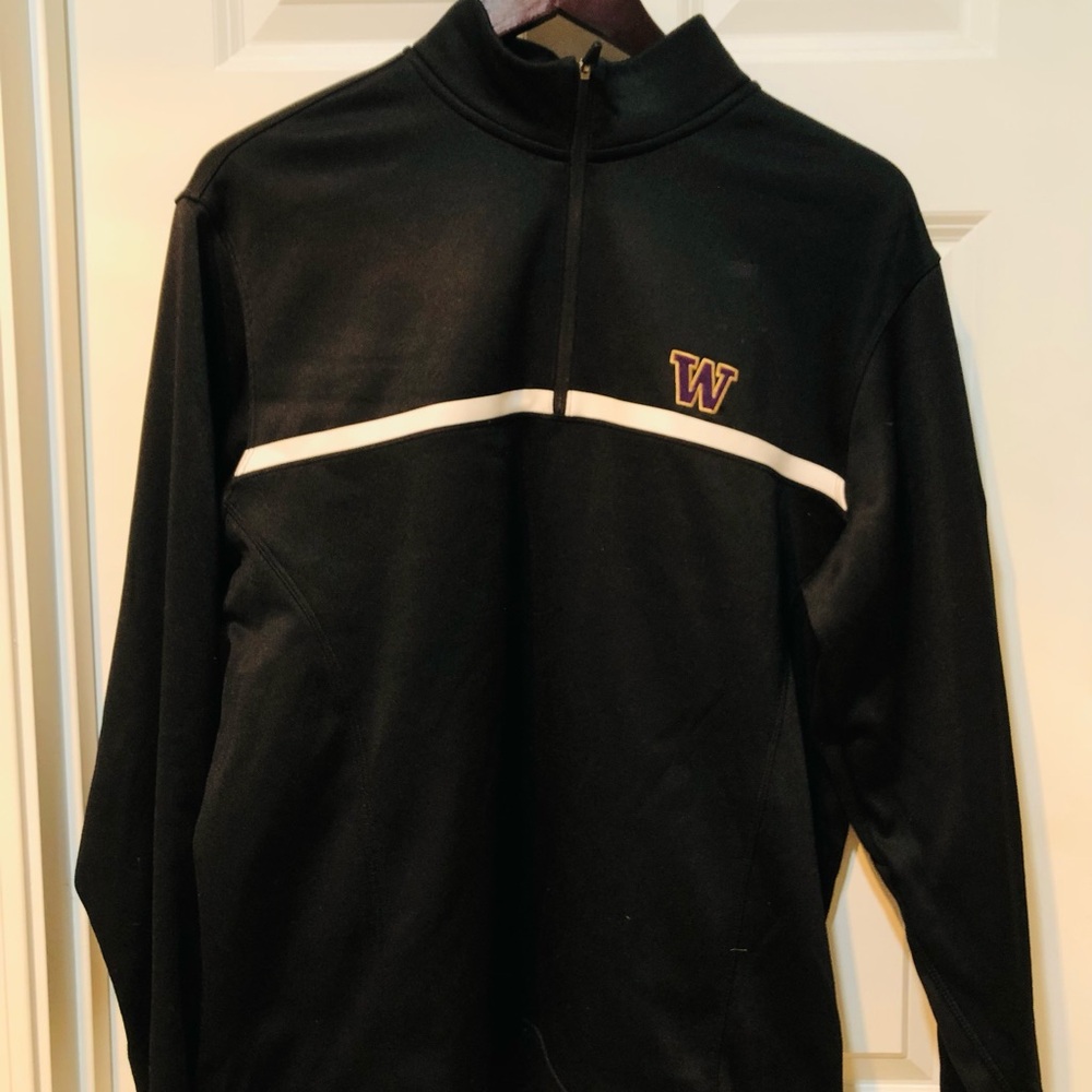 Nike Men’s Medium Golf Black Quarter-Zip UW (University Wa) Husky Sweater